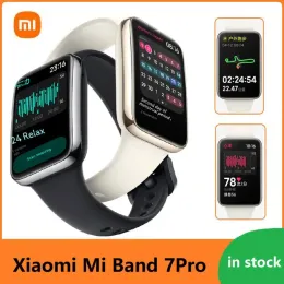 Armbands Original Xiaomi Mi Band 7 Pro Smart Armband Amoled Full Color Square Screen Heart Rise Blood Oxygen NFC Sports Waterproof Watch