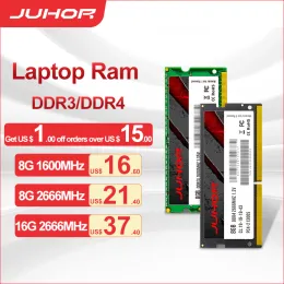 Rams Juhor Laptop Memoria RAM DDR4 8GB 16GB 2666MHz DDR3 4GB 8GB 1600MHz Nuova memoria SODIMM