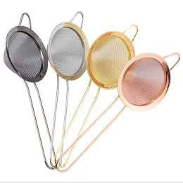 New Stainless Steel Mesh Strainer Fine Tea Strainer with Long Handle Colanders Mesh Strainers Sieve for Cocktail Coffee Food Flours 0409