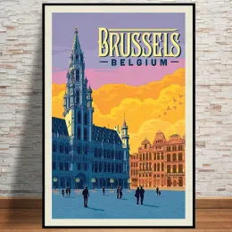 Grand-Local de Bruxelas, Copenhague, Estônia, Costa do Marfim, países do cenário de viagem mundial Poster Princip