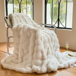 Одеяла бархатный одеял из искусственного меха пузырьки двойной утолщенный скандинавский скандинавский дисус дисуа
