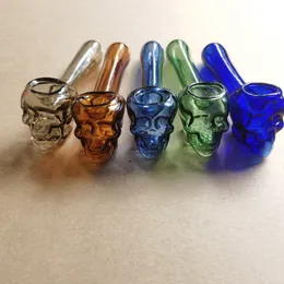 4inch Pyrex Oil Burner Pipes Spoon Skull Glass Pipes Hand Pipe Glass Smoking Pipes Tobacco Dry Herb For Silicone Bong Glass Bubble