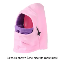 1pc winter Kids Balaclava Hat Fleece Thermal Children Cap Neck Warm Full Face Mask Mask Cap Boys Girls Caps Outdoor 5 Colors