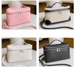 Luxurys LP19 påsar handväska kvinnors designer loro piano axel crossbody loro väska mönster kohud koppling plånbok färgglad mångfald med låda