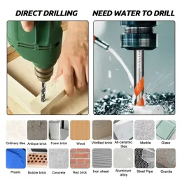 Oauee 3-12mm Threaded Triangle Tungsten Steel Wall Tile Concrete Drilling Bit Household Marble Overlord Diamond Electric Drill