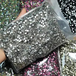 Decorations Wholesale 14400pcs Flatback Crystals Nail Rhinestones For Nails 3D Nail Decorations SS3SS20 Diy Glass Gems Stones AB Bulk