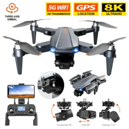 드론 RG106 드론 8K 듀얼 카메라 Profesional GPS Aerial Photography 3 축 브러시리스 비행기 헬리콥터 5G WiFi 접이식 RC Quadcopte