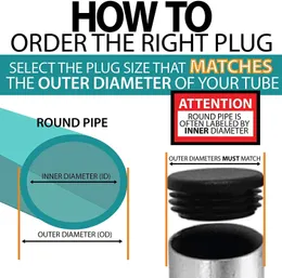 가구 발 튜브 엔드 캡 라운드 플라스틱 플러그 펜싱 포스트 삽입 장비 튜브 튜브 커버 내구성 의자 다리 삽입 글라이드