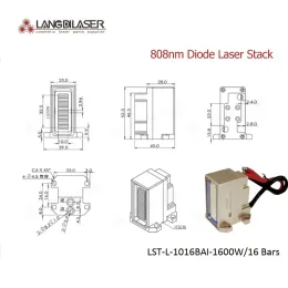 Makro-kanal-diode-laser-stack-för-kosmetisk-hår-borttagning-med-utgångseffekt 800W / 1000W / 1600W