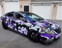 2018 Purple Urban Night Digital Tiger Camo Vinyl Car Wrap With Air Bubble Arctic Camouflage Graphics Car Sticker 152x30m 5x8041614