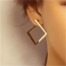 Retro Minimalist Square Earrings Irregular Stud Earrings New Exaggerated Cold Wind Fashion Earring for Women Opening Accessories AB119