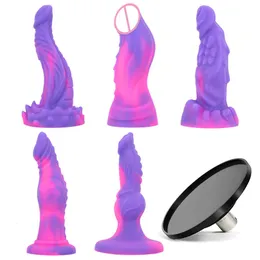 Mjuk ormform Sugskoppdildo för kvinnlig onani sucker med 3xlr -kontakt för sexiga maskiner sexiga leksaker för par