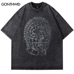 T-shirt maschile 2023 uomini hip hop streetwear maglietta in ferro istante Modella grafica maglietta grafica di cotone nero tshirt sciolto harajuku top oversize tops tees j240409