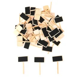 50 Mini Blackboard Wood Message Slate Rectangle Clip Clip Clip Memos Label