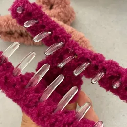 Peluche invernali peli di lana di lana artiglio eleganti capelli taccini in finto pelliccia pelo calitto di granchio per le donne accessori per capelli