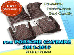 Коврик для автомобилей для Porsche для Cayenne 2011 2012 2013 2014 2015 2016 2017 Custom Auto Foot Pads Автомобильные интерьерные аксессуары H27400111