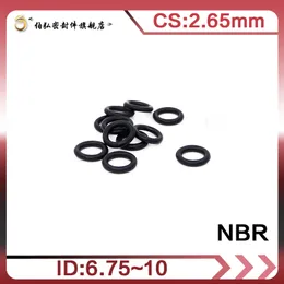 Nitril Gummi O-Ring 50pcs/Los Schwarzer NBR-Versiegelung CS2.65mm ID6.75/7.1/7.6/8/8.75/9/9.5/10mm O-Ring Dichtung Dichtungsring