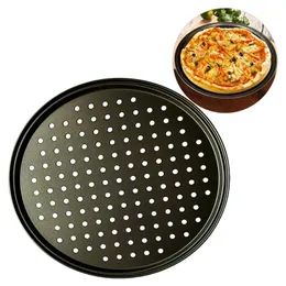 26/28/32 cm in acciaio carbone antiaderente per pizzeria tedri vassoio in rete rotonda piatto profondo per pizza vasso