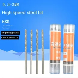 0,5-3,2 mm 5/10/20pcs Bit di perforazione a torsione HSS Bit per trapano in acciaio ad alta velocità Set di utensili in legno a gambo a micro per trapani elettrici