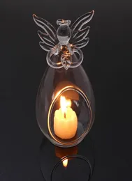 Романтический прозрачный ангел Рождественский подвесной держатель Tealight Glass Terrarium Glass Globe Halder Holder Candlestick Свадебный бар Dec6946811