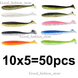 New 50Pcs Soft Lure Silicone Bait Shad Wobbler Squid Fishing Lure Sea Worm Swimbait Streamer Silicone Lure Spinnerbait Fishing Lures Fishing 472