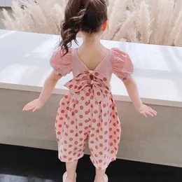 Clothing Sets Summer Girls Clothing Sets Fashionable Personality Backless Short Sleeves + Loose Cropped Pants Baby Kids Children Clothes Suit