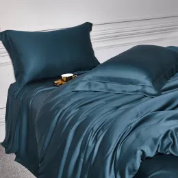천연 뽕나무 실크 침구 세트 가정용 침대 시트 퀼트 커버 세트 베개 퀸 킹 사이즈 침대 덮개 세트