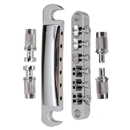 2024 1 Conjunto de 6 Strings Tune Of Matic Bridge and Tailpiece com postagens para LP Bass Guitar Gitarguitar Tune O Matic Bridge para