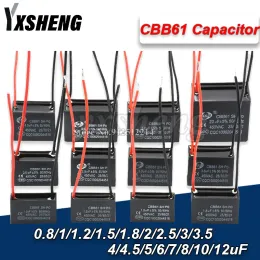 1PCS CBB61 450 V START -Kondensator 0,8 1 1,5 1,8 2 2,5 3 4 5 6 7 8 10 12 15 18 20uf Lüfter Deckenabläufe Abgassellauf -Kondensator CBB CBB