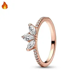 Popular 925 Sterling Silver Original Women's Sparkling Meteor Wishing Bone Flap Specimen Crown Ring DIY Charm Jewelry Gift
