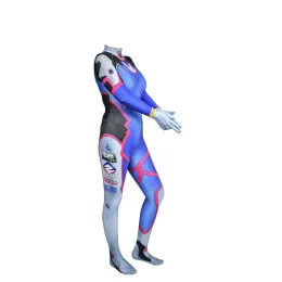 D.Va Cosplay Costume Ow Game Girls Mulher Mulher Feminino Zentai Catsuits DVA Classic Skin Superhero Halloween Bodysuit adultos Crianças