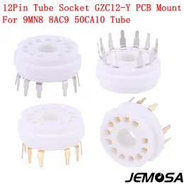 مضخم خزانة أنبوب سيراميك 12pins مقبس الإلكترون أنبوب PCB MOUNT 9MN8 8AC9 50CA10 مكبر للصوت الفراغ عتيقة HIFI AUDIO