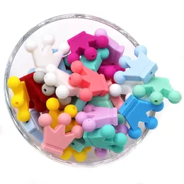 Bobo.box 10pcs/partia silikonowe koraliki korony BPA darmowe silikonowe ząbki koraliki dziecięce ząbek