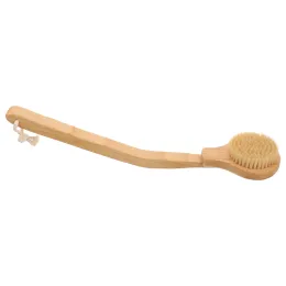 Handle Shower Body Brush Exfoliating Back Scrubber Shower Curved Long Handle Bamboo Body Brush Natural Bristles Elderly