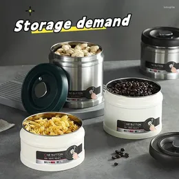 Förvaringsflaskor 750/1100/1600 ml rostfritt stål vakuumbevaring tätade mat kök container kaffebönor te pasta burkar