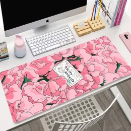 Pens grande anime rosa mousepad jogador fofo kawaii xxl games mouse bloco de borracha otaku bloqueio borda grande laptop de moda de moda