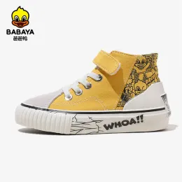 Sneakers Babaya Children Hightop Canvas Shoes Boys Shoes Breattable Spring 2023 New Girls Casual Shoes Big Kids Shoes Girls