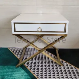 European Style Nightstand Luxury Bedroom Living Room Side Table Nightstand Coffee Corner Tables De Nuit Home Furniture WK