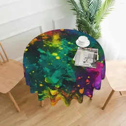 Bordduk Abstract Splatter Round Tabelduk Galaxy Art Print Protector Fashion Kök Matsal Designomslag