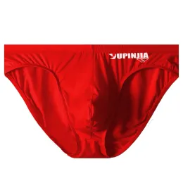 Ice Silk Low Waist Men's Bikini Briefs Stylish and Comfortable Underwear with Pouch Panties White/Red/Skin color/Black/Blue