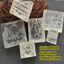 Timbro sapone personalizzato, biscotti personalizzati, francobollo, logo Embosser Stampo per sapone di sapone in vetro acrilico /francobollo