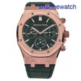 AP Athleisure Wrist Watch Royal Oak Series 26240or Green Surface Diameter 41mm 18K Rose Gold Material Date Display Komplett uppsättning