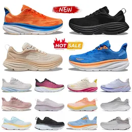 hokah skor kvinnor mens hokka bondi 8 clifton 9 löpsko trippel vit svart koppar äggnog rosa oliv Haze Hok Men Women Trainers Outdoor Sneakers