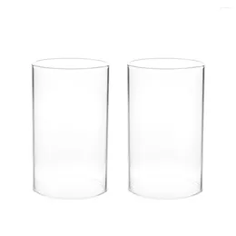 Titulares de vela 2 PCs Tanque de armazenamento Velas de casamento Desktop Glass Cloche Transparent Dome Manga Decorativa Suporte de Borossilicato High Borossilicate