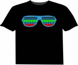 Männer Frauen klingen aktiviertes LED T -Shirt Übergroße schwarze en Farbe T -Shirts Rock Disco DJ Ästhetische T -Shirts Paar lässig T -Shirt 6xl 22024140