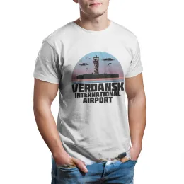 Caminhada do Aeroporto Internacional de Vestuário para Men Verdansk para homens Cod Warzone Game Gráfico Tshirts Male Camisetas Ropa Hombre Custom