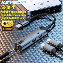 1 타입 C ~ 3.5mm 이어폰 DAC 오디오 듀얼 유형 C 헤드폰 잭 어댑터 PD60W 빠른 충전 스플리터 15