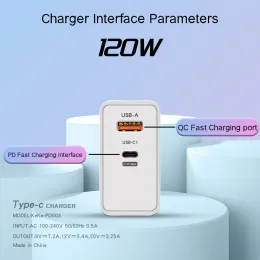 Elough PD120W +USB Caricatore di carica rapida del telefono QC3.0 Adattatore Caricatore per Huawei Xiaomi Samsung IPhone Cell Phone Dispositivi