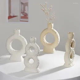 花瓶抽象陶器の花の創造的な水耕栽培花瓶植物ポット飾りろうそくの小屋北欧の家の装飾リビングルームの装飾