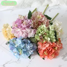 Decorative Flowers Simulation Mallorca Artificial Flower Big Hydrangea Silk Home Living Room Table Decoration Wedding Fake